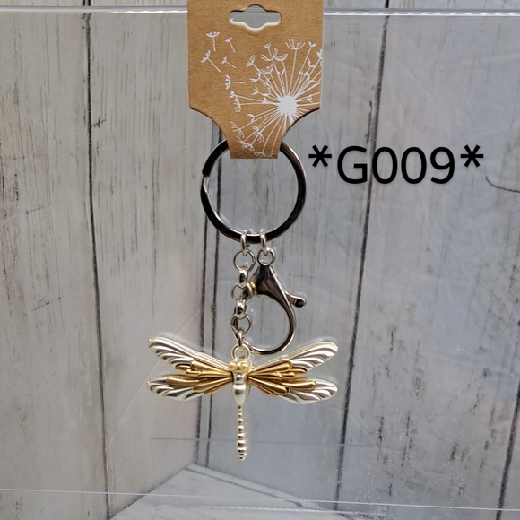 Cracker Barrel Metal 2Tone:Silver&Gold Dragonfly Keyring  Chain Charm NWT (A) - Picture 6 of 6